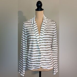 Women's VICTORIA’S SECRET Brown & White Lightweight Cotton Cardigan, Medium M